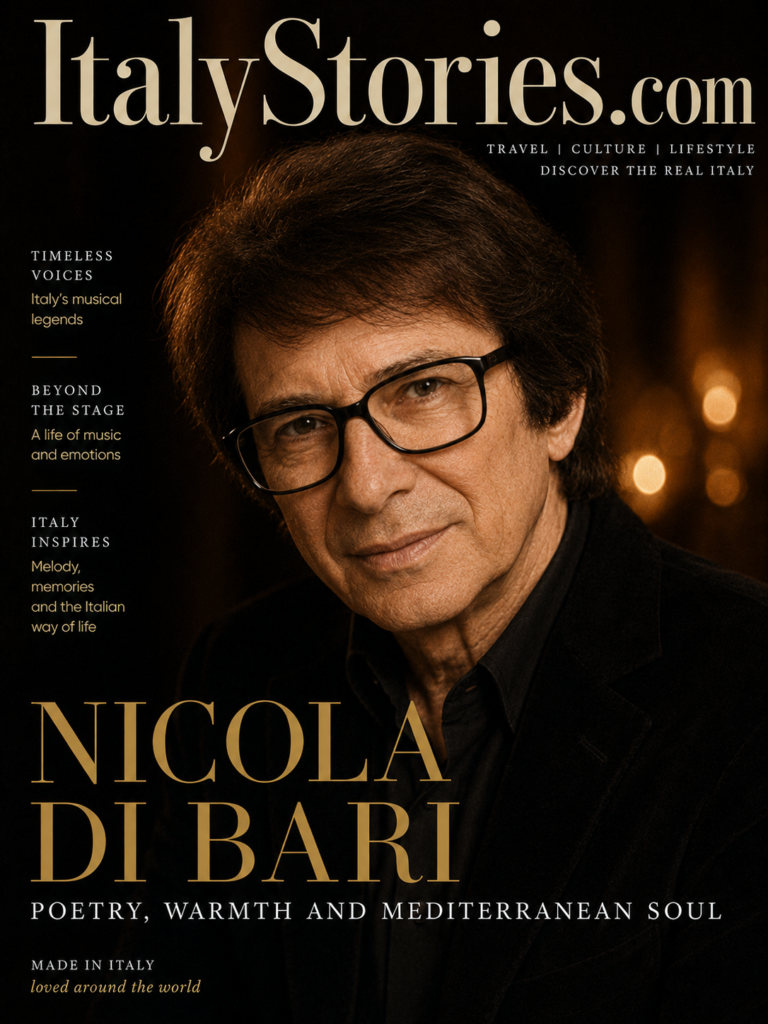 Editorial portrait of Italian singer Nicola Di Bari for ItalyStories