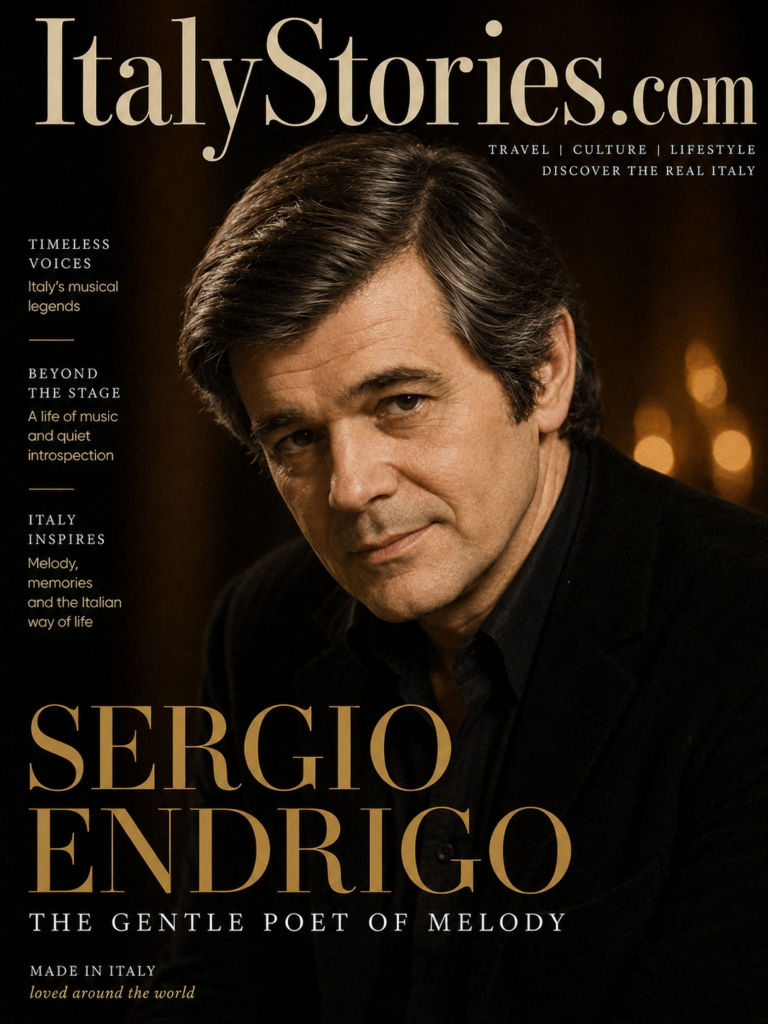 Editorial portrait of Italian singer-songwriter Sergio Endrigo for ItalyStories
