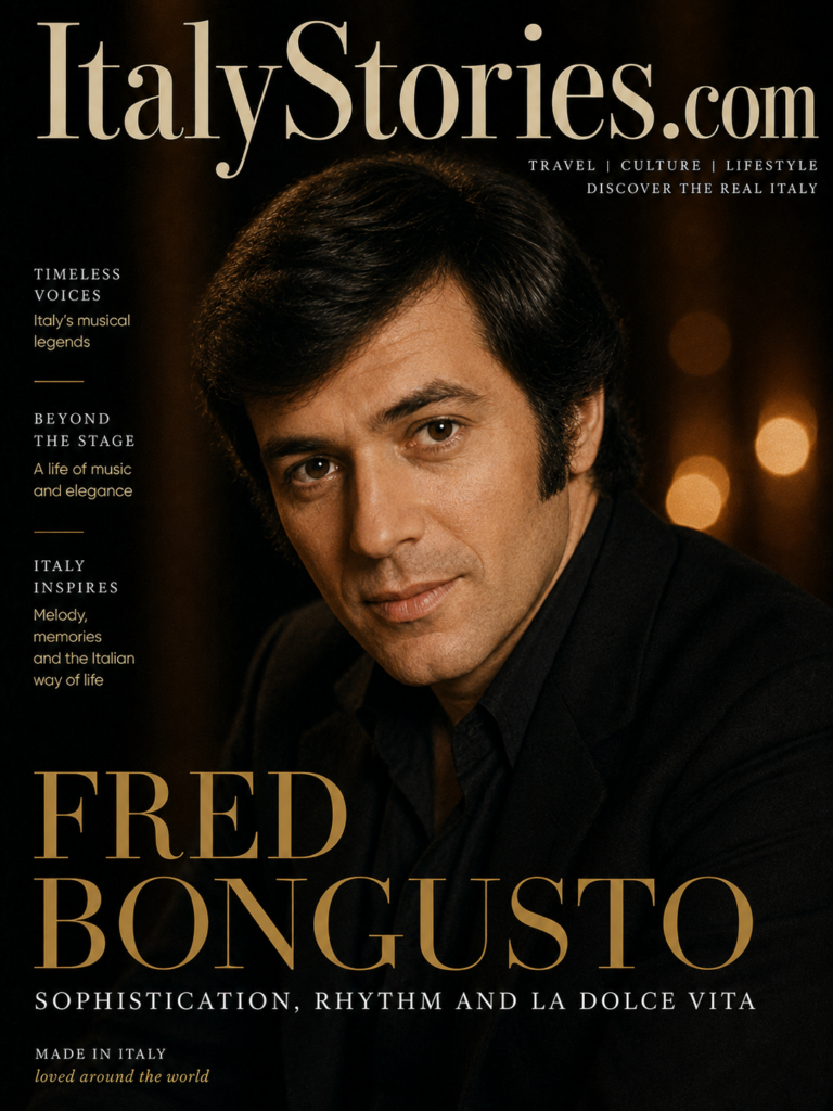 Editorial portrait of Italian crooner Fred Bongusto for ItalyStories