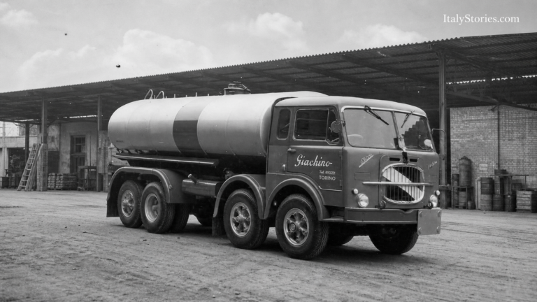 Historic Italian Fiat tanker truck
