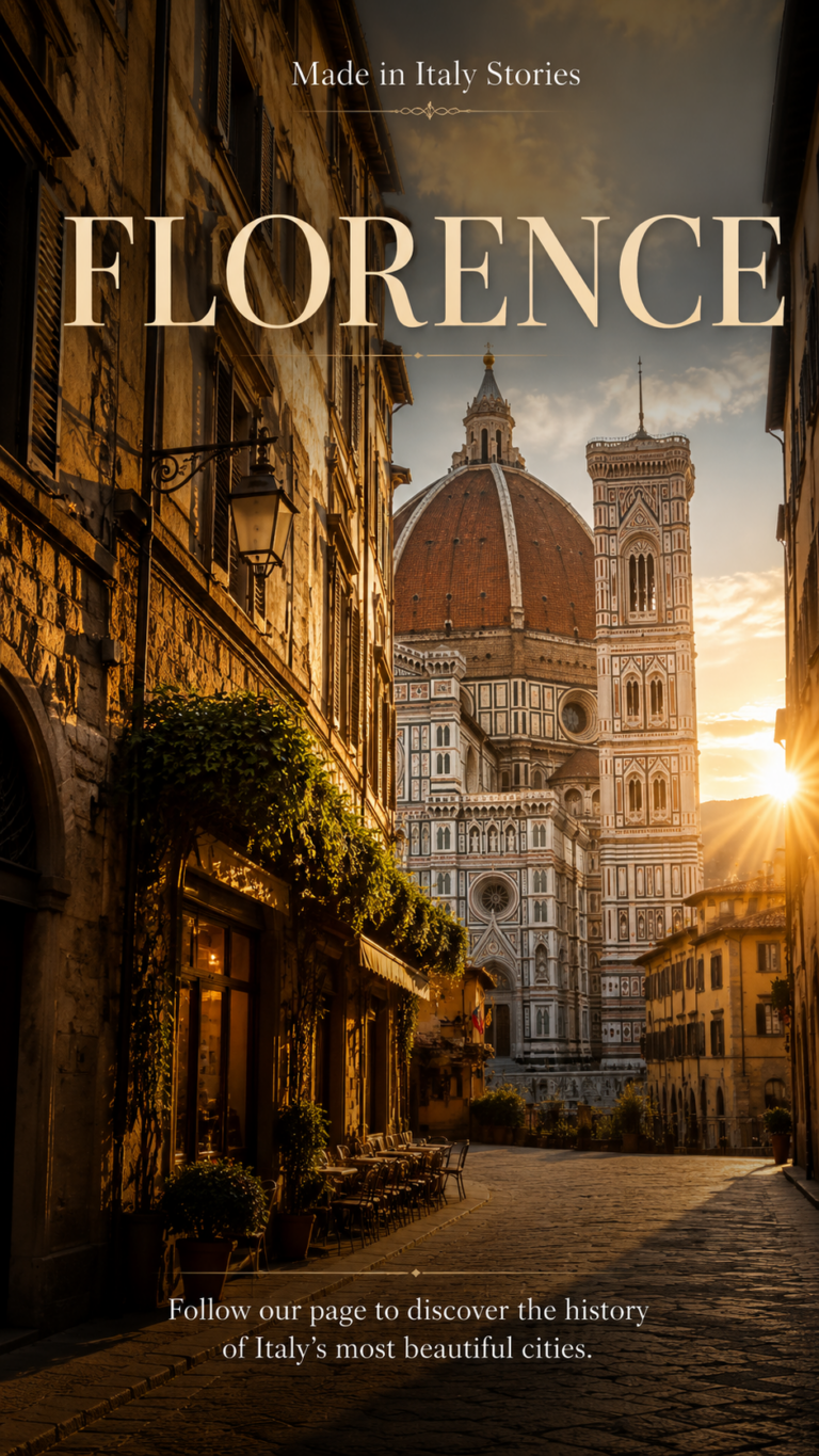 Florence Cathedral and historic city center at sunset